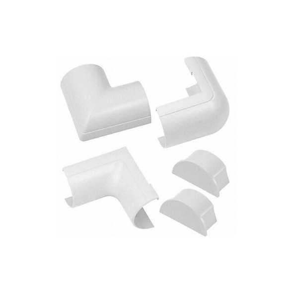 Accessory Multipack, 3 1/4 in L, 2 in W, 1 Channel, PVC, White