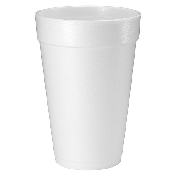 Dart Disposable Cup, Hot/Cold, Foam, 16 oz, White, PK1000 16J16