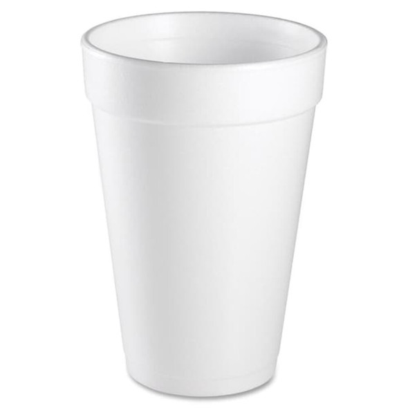 Dart Disposable Cup, Hot-Cold, Foam, 16 oz, White, PK1000 16J16
