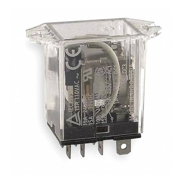 Omron Flange Relay,24VDC,8 Pins,15A @ 120V AC LY1F-DC24
