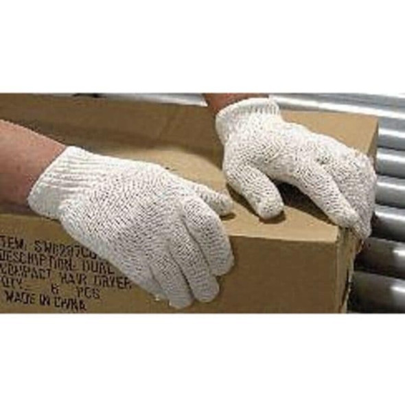 Condor Knit Gloves, Cotton, Polyester, None Uncoated, White, S, 1 PR 20GY83