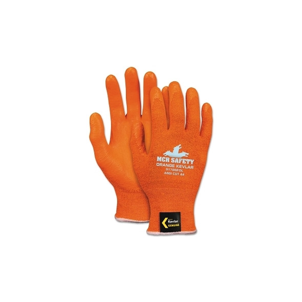 Kevlar Hi-Vis Nitrile Foam Palms, Small, Orange
