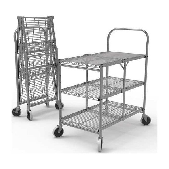 Luxor Wire Cart,Silver,39-1/2" H,19-1/2" L WSCC-3