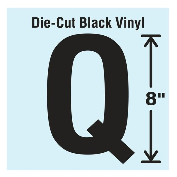 Stranco Letter Label, Vinyl, 8 in H, 4-3/4 in W DBV-SINGLE-8-Q