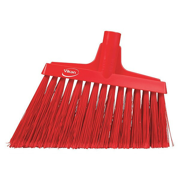 Vikan 9 in Sweep Face Angle Broom, Soft, Synthetic, Red 29164