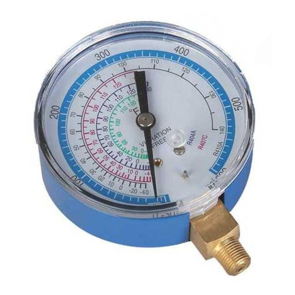Dayton Gauge,2-3/4 In Dia,Low Side,Blue,600 psi 4PDK6
