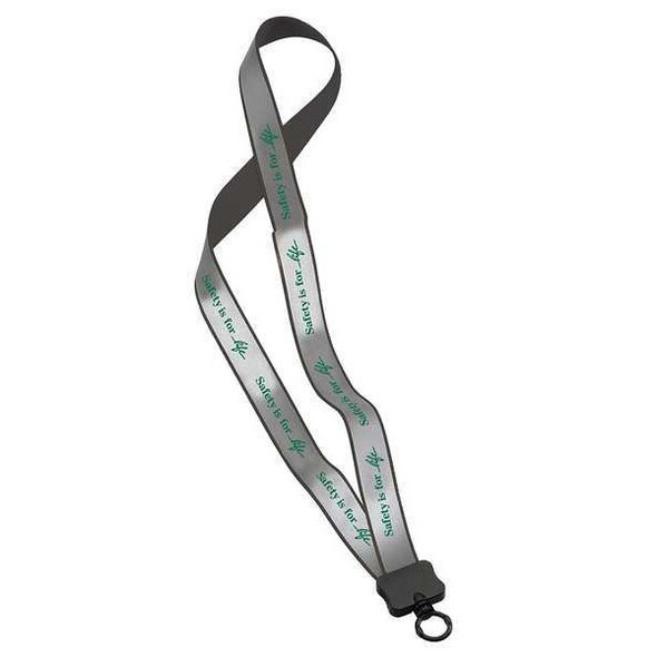 Quality Resource Group Lanyard, 16 in, Gray, Green 23GLYSL