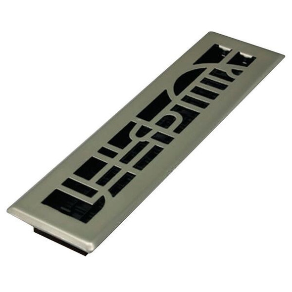 Decor Grates Floor Register 3.75 X 13.5, Plated Nickel, Plated Steel ADH212-NKL