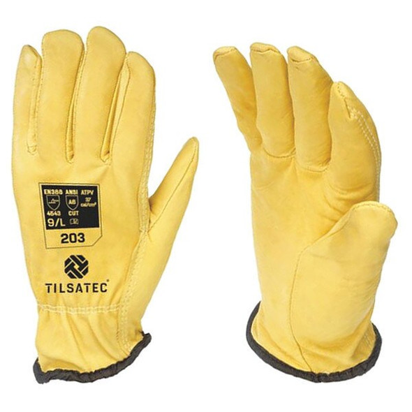 Tilsatec Cut-Resistant Driver Gloves, Cut Level A6 ,Uncoated ,11 1 PR TTP203-110