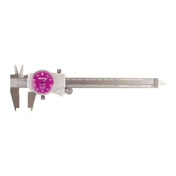 Mitutoyo Dial Caliper,6 In,Purple,0.100/Rev 505-742-52J
