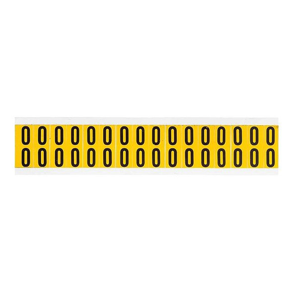 Brady Number Label, 0, 3/4in.Hx9/16in.W, Vinyl 1520-0
