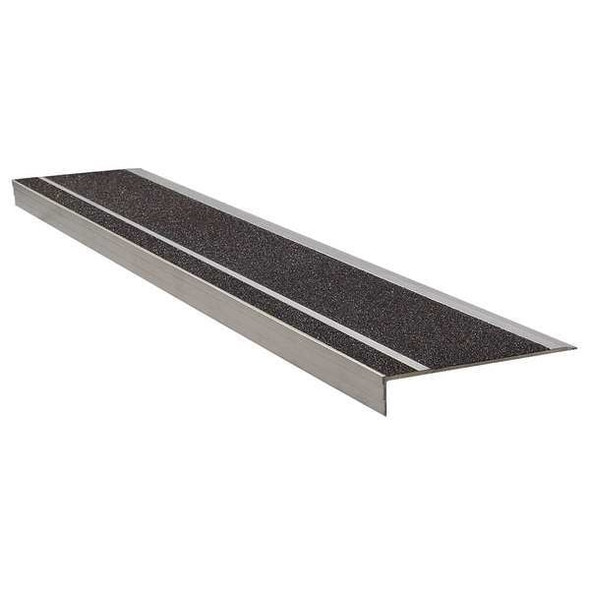 Wooster Products Stair Tread,Black,54in W,Extruded Alum 365BLA4-6 Wooster Products Stair Tread,Black,54in W,Extruded Alum 365BLA4-6