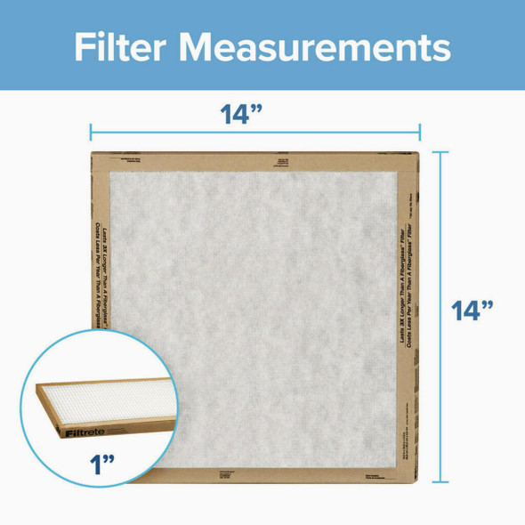 Filtrete 14 In. x 14 In. x 1 In. Basic MPR Flat Panel Furnace Filter, MERV 2 (2-Pack)