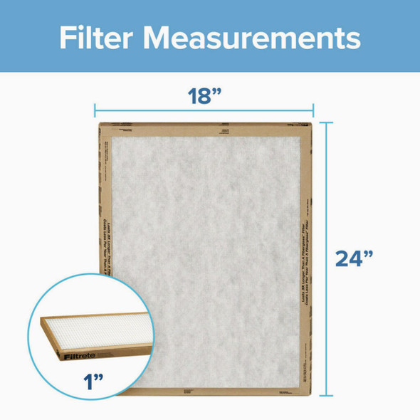 Filtrete 18 In. x 24 In. x 1 In. Basic MPR Flat Panel Furnace Filter, MERV 2 (2-Pack) Filtrete 18 In. x 24 In. x 1 In. Basic MPR Flat Panel Furnace Filter, MERV 2 (2-Pack)