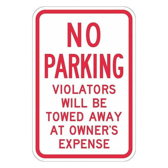 Lyle Tow Zone No Parking Sign,18" x 12, T1-1057-DG_12x18 T1-1057-DG_12x18