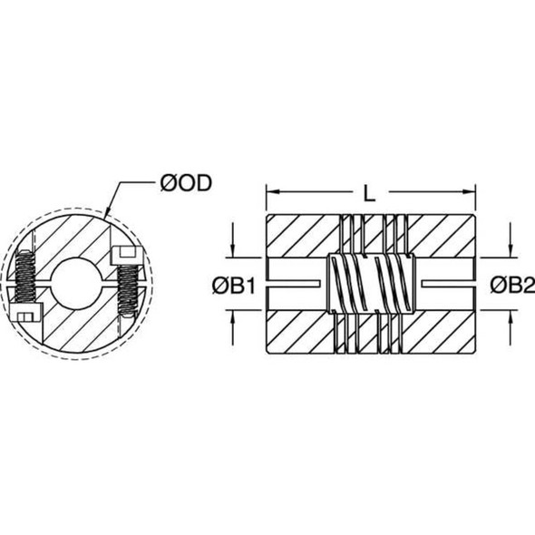 Ruland Coupling,6 Beam Clamp,Bore 5-8 x 1-2 In FCR24-10-8-A