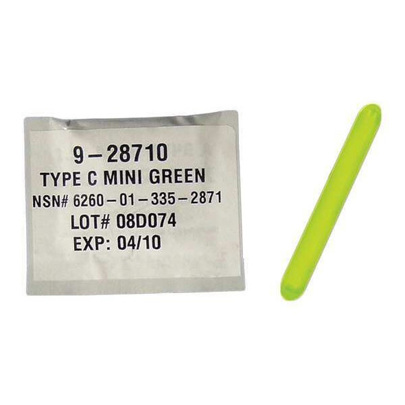 Chemlight by Cyalume Technologies Lightstick,Green,4 hr.,2 in. L,PK50 9-28710PF