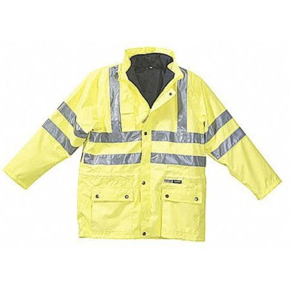 Ergodyne Hooded Jacket, Polyester, Class 3 Type R, Green, M 8385