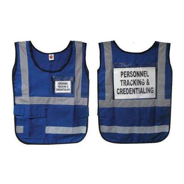 Disaster Management Systems Safety Vest,Blue,Legend Insert,Universal DMS-05834