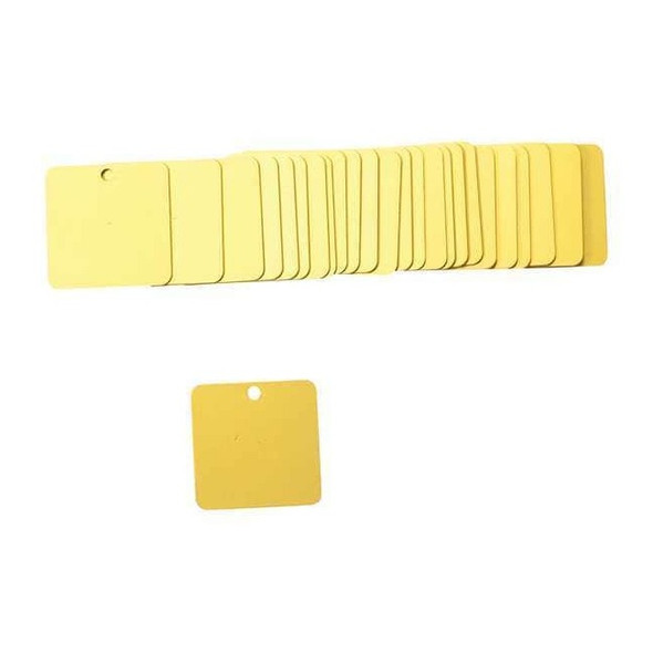 Brady Blank Tag, Aluminum, 2 in H x 2 in W, Yellow, Square, 25 PK 87639