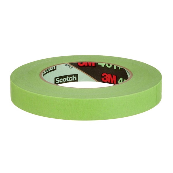 3m Painter's Tape, 18 mm W x 55 m L, 6.7 mil Thick, Green, Rubber Adhesive, 48 PK 401+