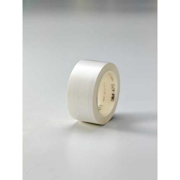 3m Floor Marking Tape, vinyl, Solid, White, 2 in W., 5.2 mil Thickness 471