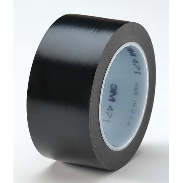 3m Floor Marking Tape, Vinyl, No Legend, Black, Yellow, 2 in W., 5.4 mil Thickness 5702