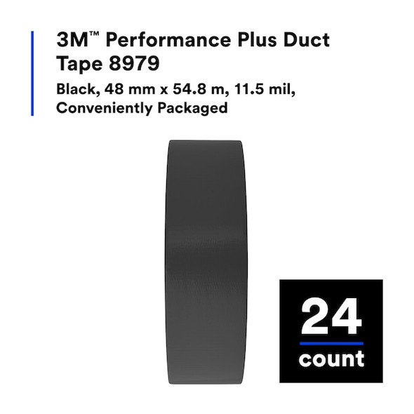 3m Duct Tape, Black, 60 yd L, 2 in W 8979