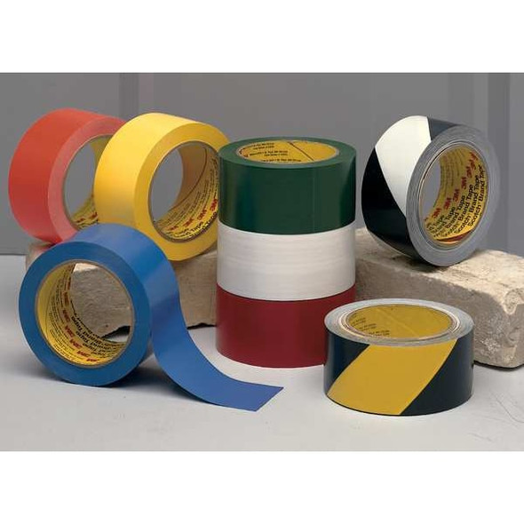 3m Floor Marking Tape, vinyl, Solid, Yellow, 3 in W., 5.2 mil Thickness 471