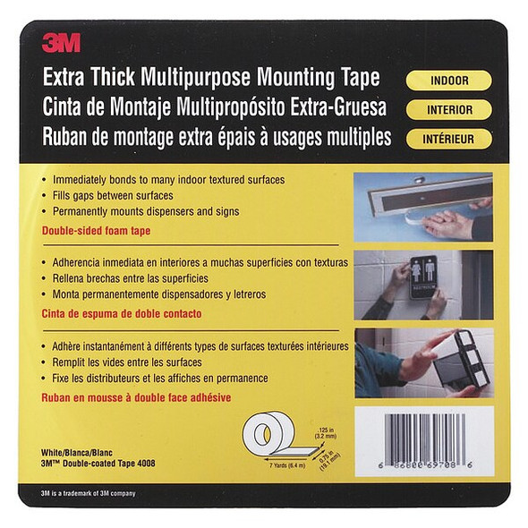 3m Foam Tape, Tan, 7 yd L, 3/4 in W 4008