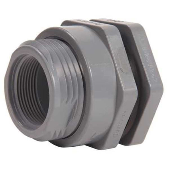 Hayward Flow Control Bulkhead Tank Fitting,FKM,2 7/8"L,CPVC BFAS2007CFS