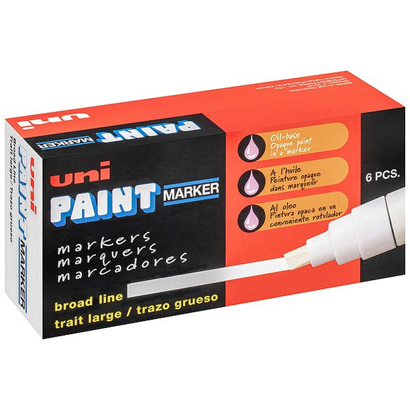 Uni-Paint Permanent Marker, Large Tip, Blue Color Family, Paint, 6 PK 63733