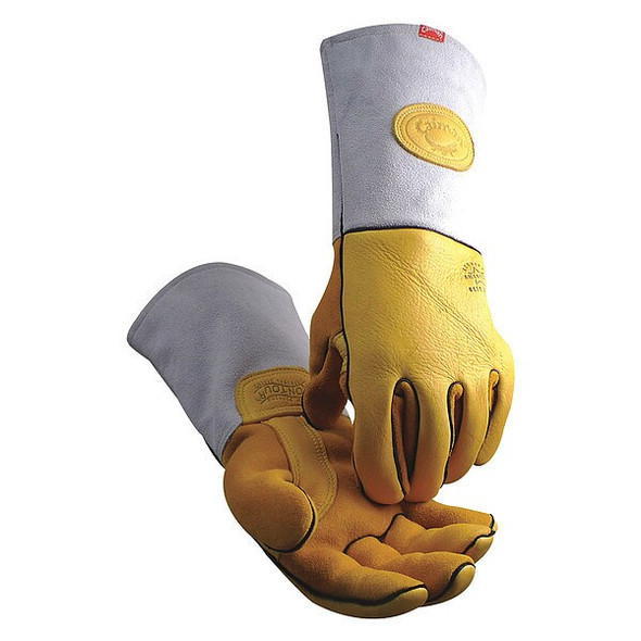 1485 Welding Gloves, Gauntlet Cuff, Reinforced Thumb, Premium Elkskin, L, 1 PR