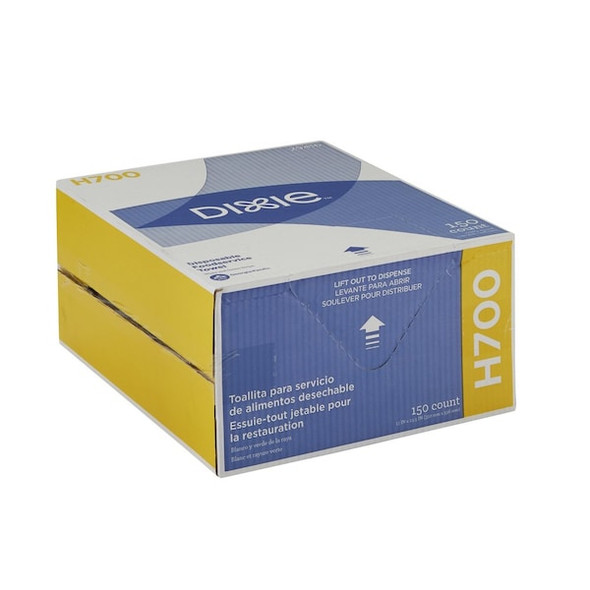 Food Service Towel Hydroentangled Fiber 13" x 24", White-Green Stripe, 150 Sheets/PK