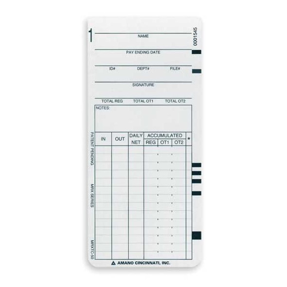 Amano Card,Time,PK1000 ARX-104450