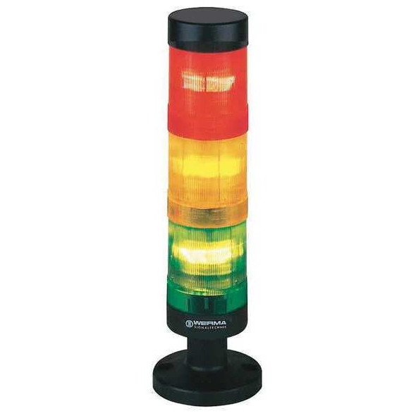 Werma Tower Light,120VAC,Amber,Green,Red 62960001 Werma Tower Light,120VAC,Amber,Green,Red 62960001