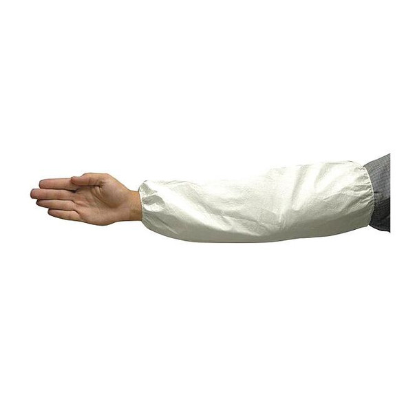 Protective Sleeves, 18 in Length, 1 mil Thick, Serged Seam, White, 200 PK