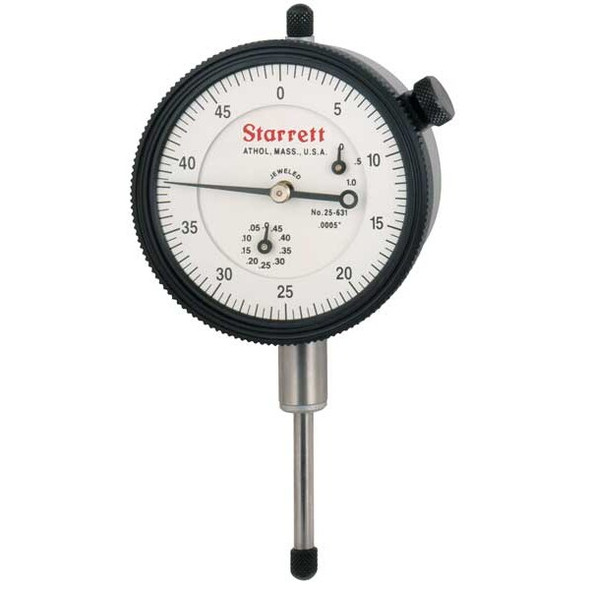 Starrett Dial Indicator,0 to 1 In,0-50-0 25-631J