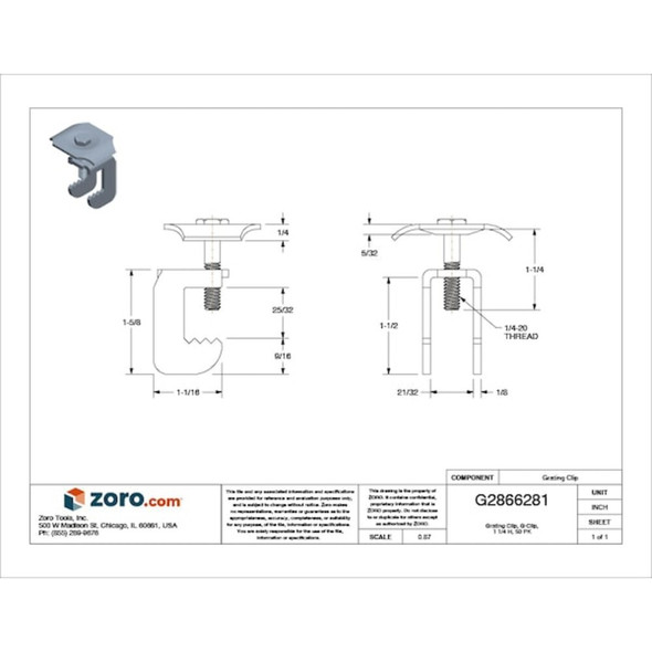 Manufacturer Varies Grating Clip, For Screw Size 1/4 in, 316 Stainless Steel, 50 PK WSSGG1B