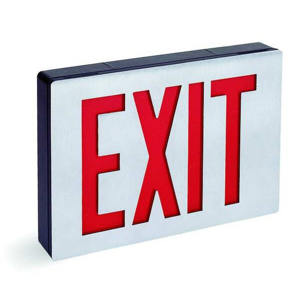 Exit Sign, Black, 1 Face(s), LED, Universal Mount, Nickel Cadmium