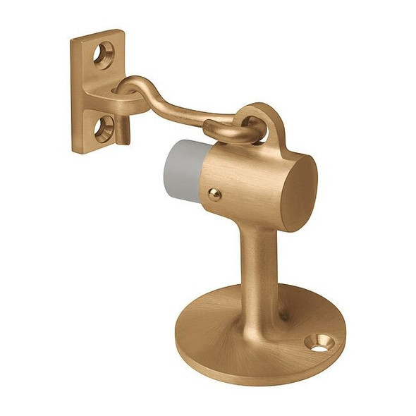 Rockwood Hook-Style Door Holder, Cast Brass, Gold, 3-3/4"H x 1-3/4"W 473.10