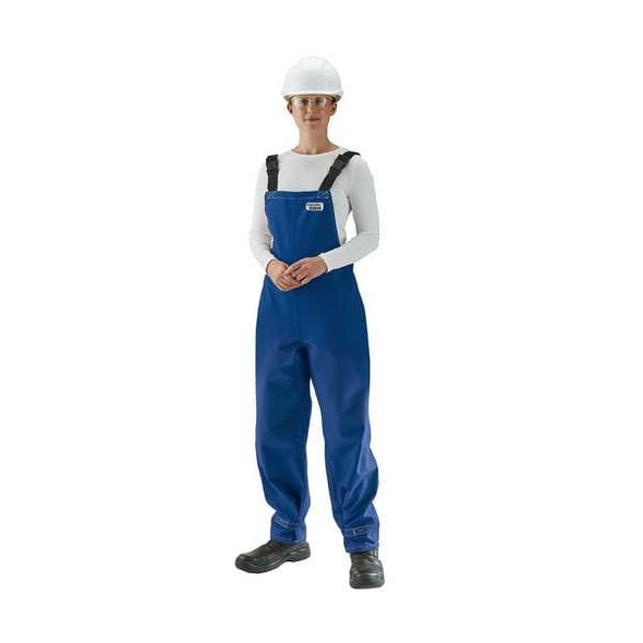 Alphatec Breathable Blue Bibbed Poly Overall, Nomex, 31 in Inseam, Blue, L