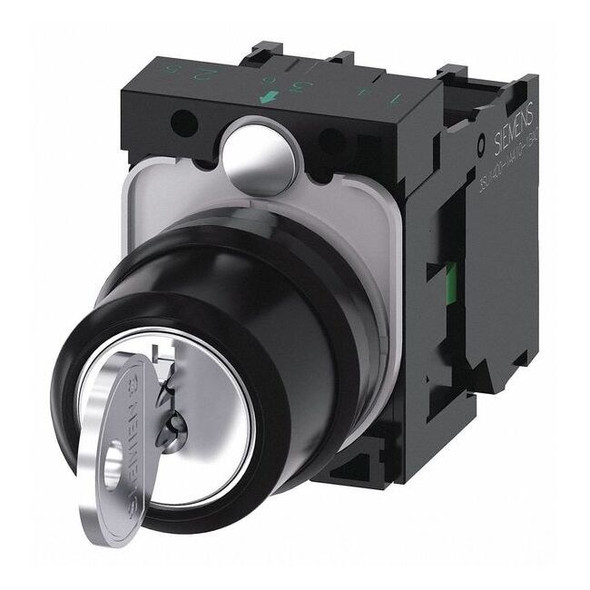 Siemens Selector Switch, 22 mm, 2NO, Silver 3SU1100-4BL11-1NA0