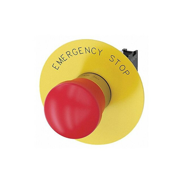 Siemens Push Button,22mm,Red,Metal Bezel 3SU1150-1HA20-1CG0