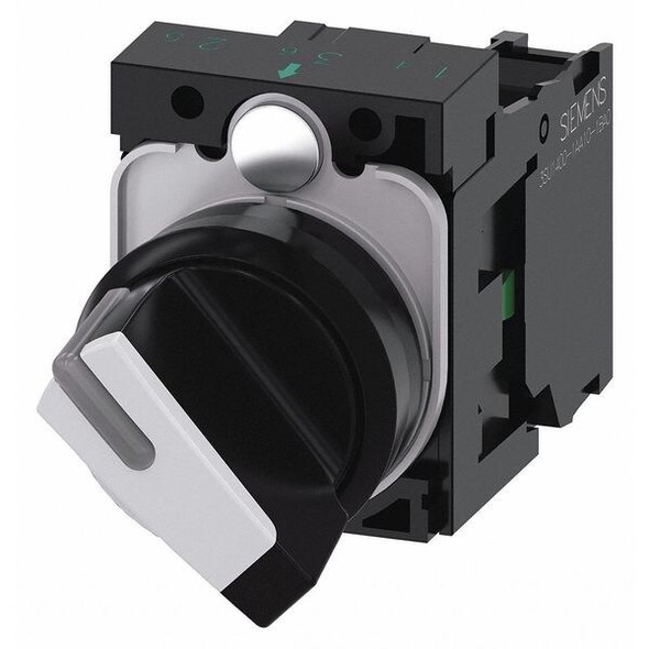 Siemens SelectorSwitch,Illum,2Pos,22mm,White 3SU1100-2BF60-1BA0