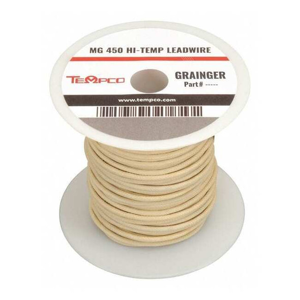 Tempco High Temp Lead Wire, MG, 18 AWG, Natural, 100 ft LDWR-1011