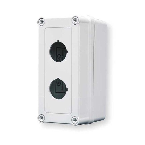 Hoffman Pushbutton Enclosure,30mm,2 Hole,Plastic VM733-PBS2