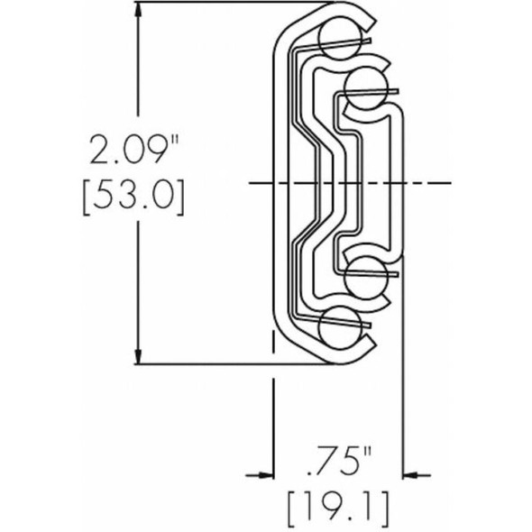 Accuride Drawer Slide, Side Mount, Full, Soft Close, PK2, 3-4"W C 3600-28D