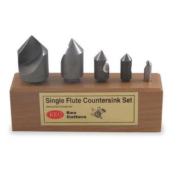 Keo Countersink Set,5 PC,1 FL,82 Deg,HSS 919-000-051