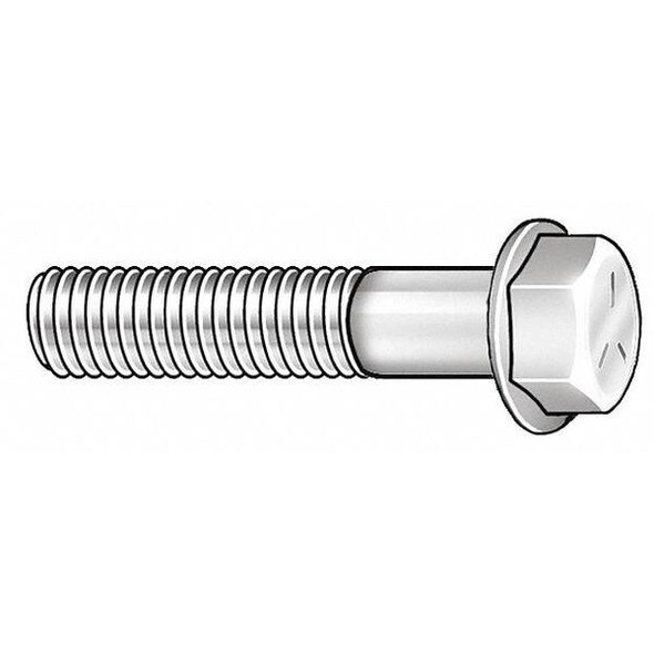 Grade 5, 5/16"-18 Flange Bolt, Zinc Plated Steel, 2 in L, 50 PK
